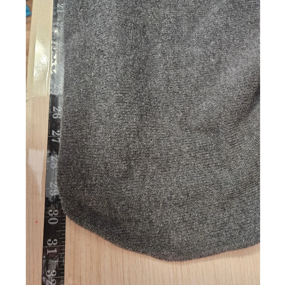 Michael Kors Sz L Gray Knit‎ Tunic Top Side Zip Boat Neck Long Sleeve #541